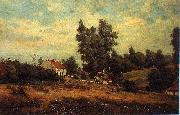 Theodore Fourmois Landscape with farms Germany oil painting artist
